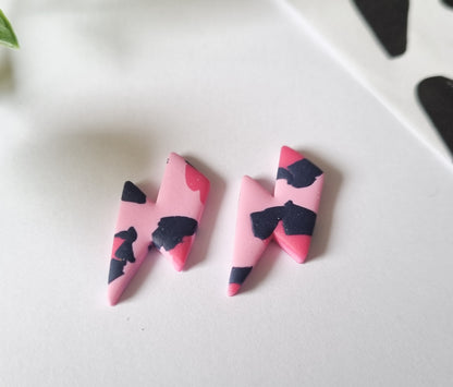 Bolt Studs - Pink Leopard