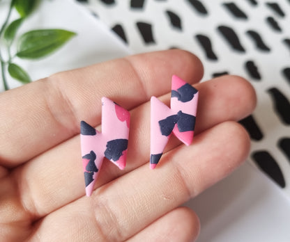 Bolt Studs - Pink Leopard