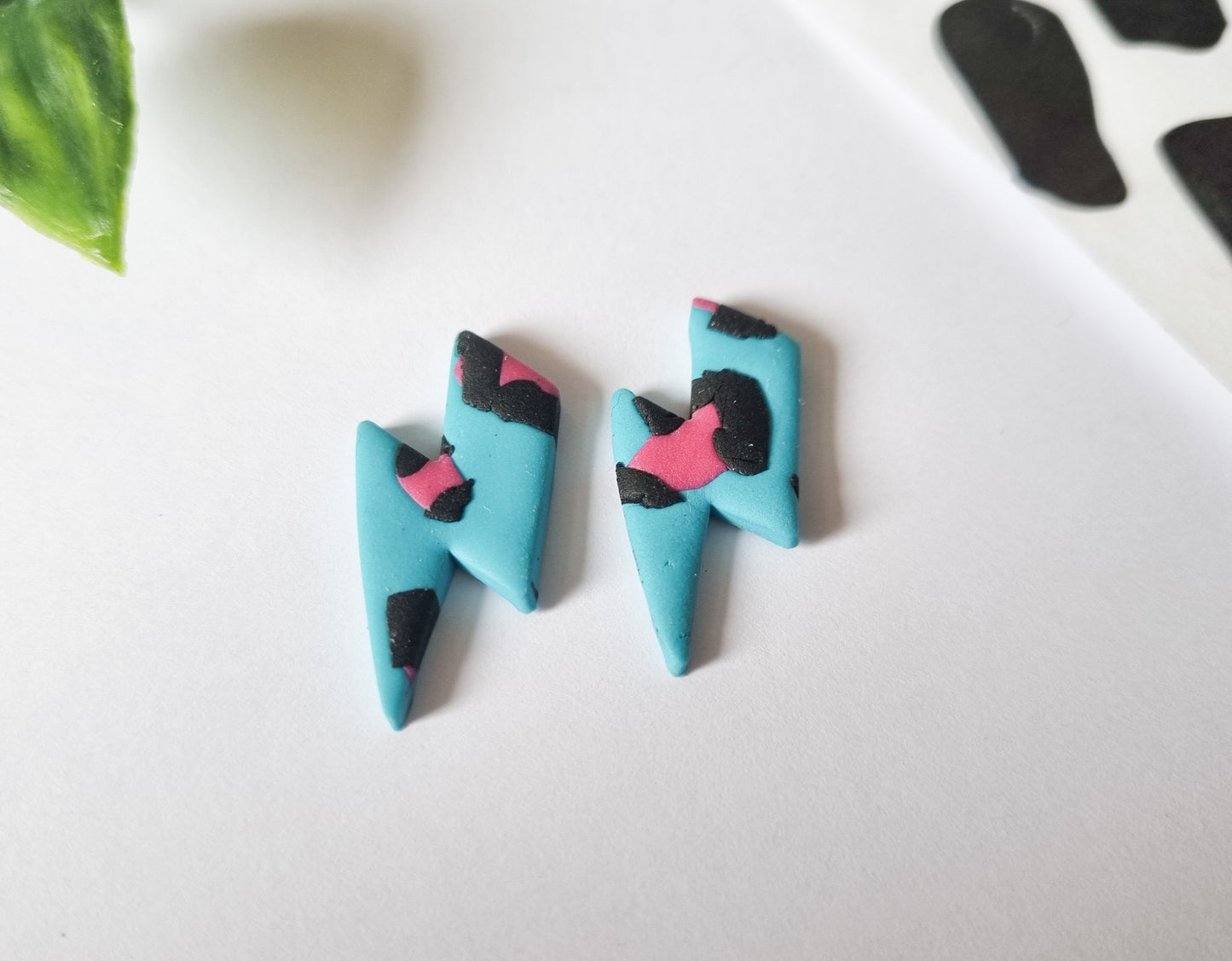 Bolt Studs - Turquoise Leopard