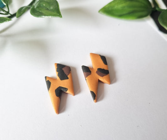 Bolt Studs - Gold Leopard